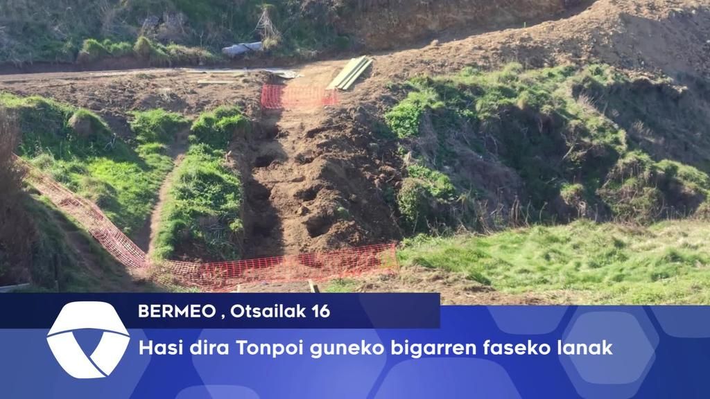Tonpoi guneko biharren faseko lanak hasi ditu Bermeoko Udalak