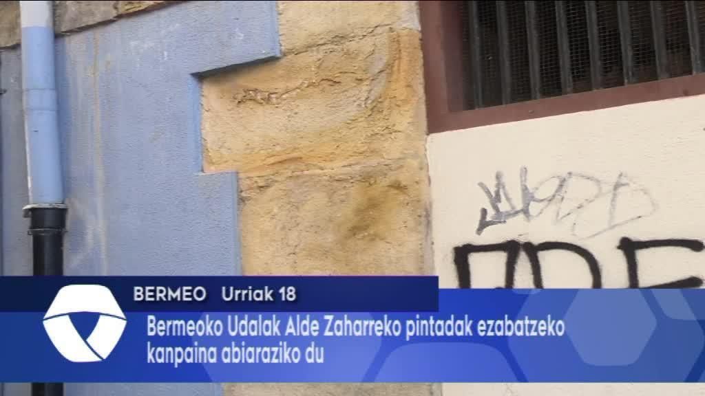 Bermeoko Udalak Alde Zaharreko pintadak ezabatzeko kanpaina abiaraziko du