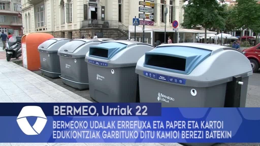 Bermeoko Udalak errefuxa eta paper eta kartoi edukiontziak garbituko ditu kamioi berezi batekin
