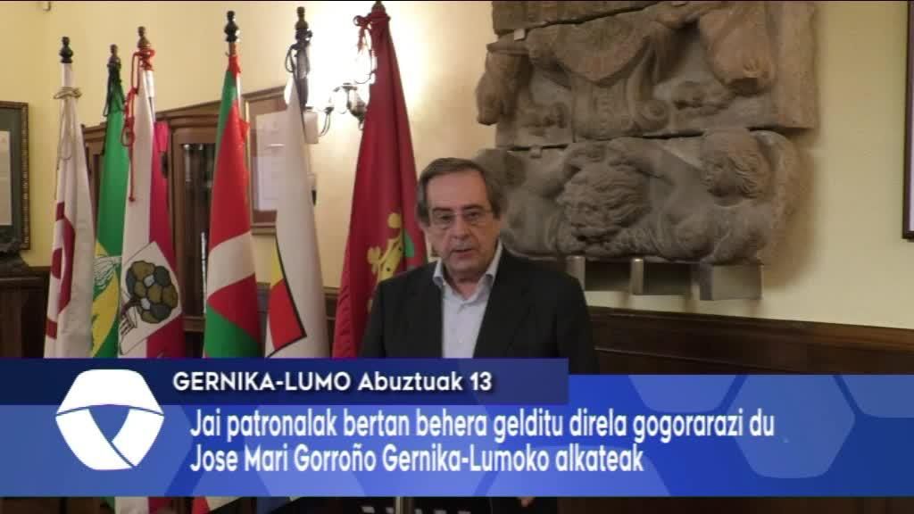 Herriko jaiak bertan behera geratu direla gogorarazi du Gernika-Lumoko alkateak