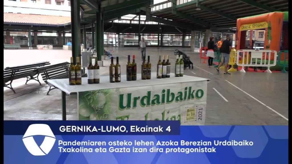Pandemiaren osteko lehen Azoka Berezian Urdaibaiko Txakolina eta Gazta izan dira protagonistak