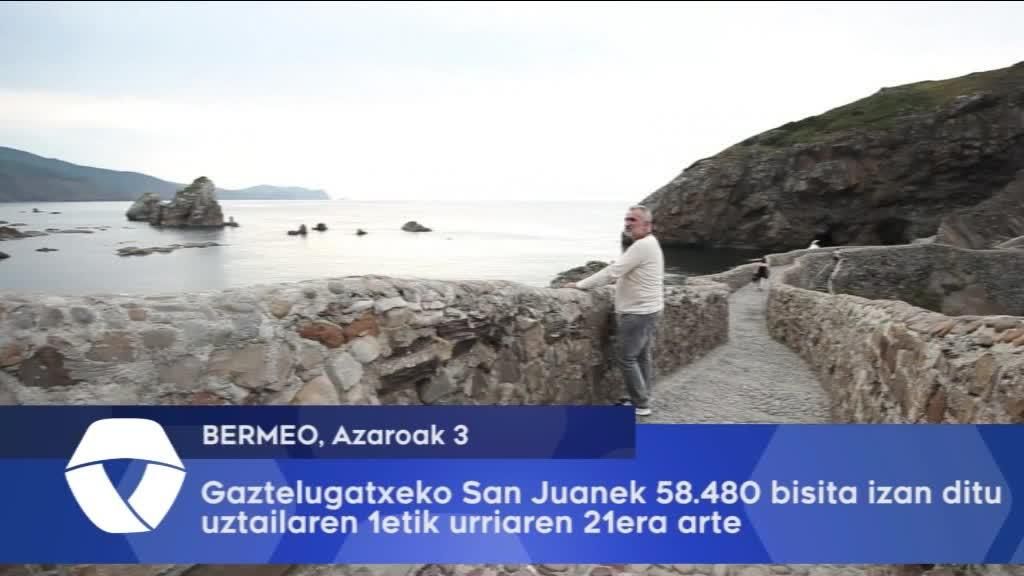 Gaztelugatxeko San Juanek 58.480 bisita izan ditu, uztailaren 1etik urriaren 21era arte