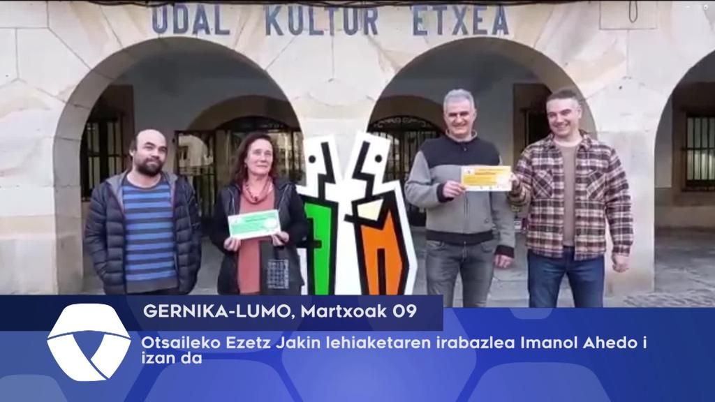 Otsaileko Ezetz Jakin lehiaketaren sariduna Imanol Ahedo izan da