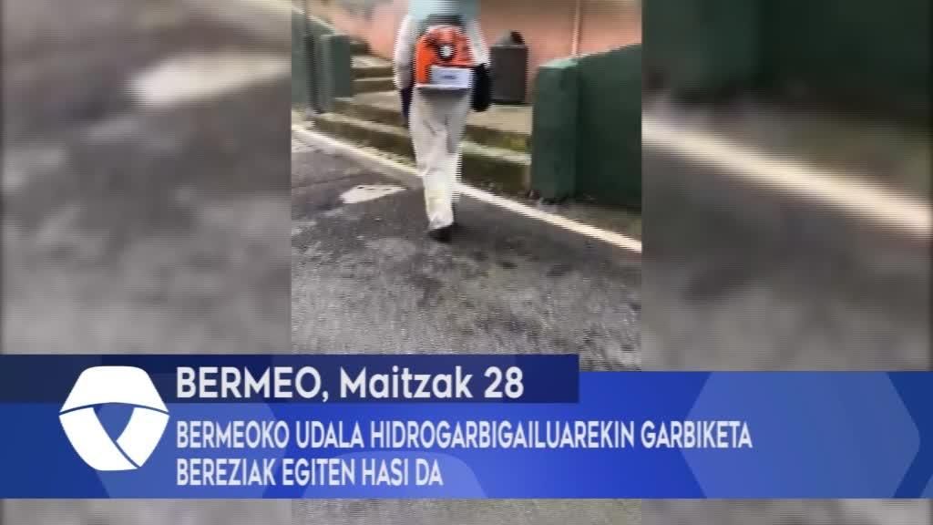 Bermeoko Udala hidrogarbigailuarekin garbiketa bereziak egiten hasi da