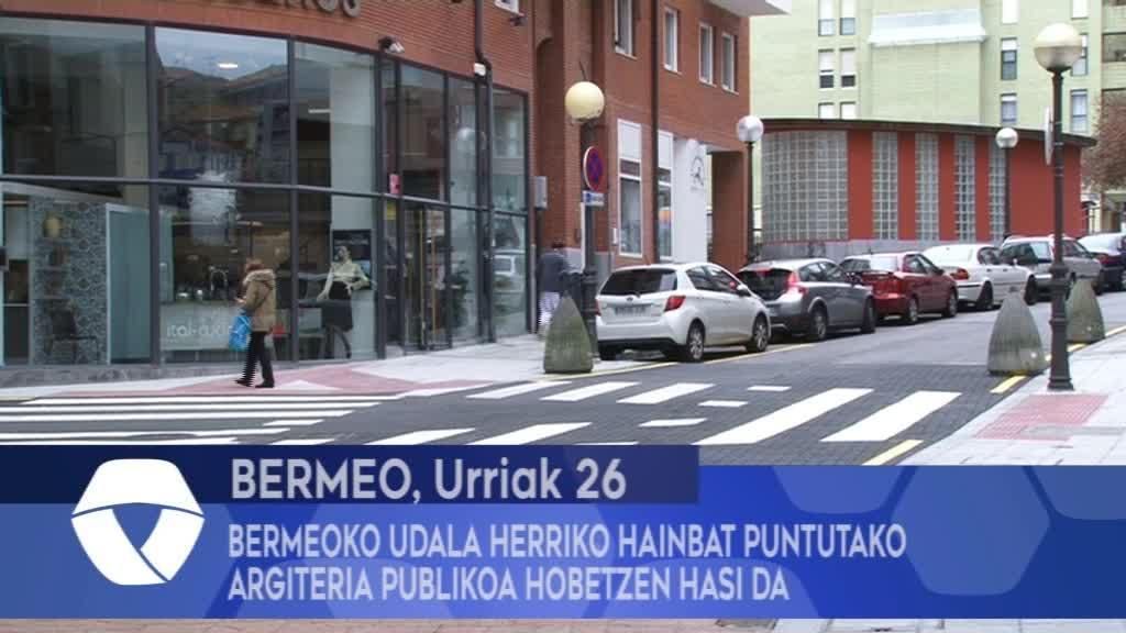 Bermeoko Udala herriko hainbat puntutako argiteria publikoa hobetzen hasi da