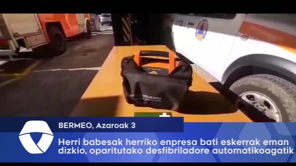 Herri babesak eskerrak eman dizkio inguruko enpresa bati, desfibriladore bat oparitzeagatik