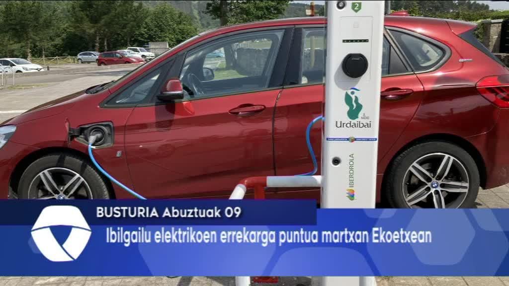 Ibilgailu elektrikoen errekarga gunea jarri dute Ekoetxea Urdaibaian