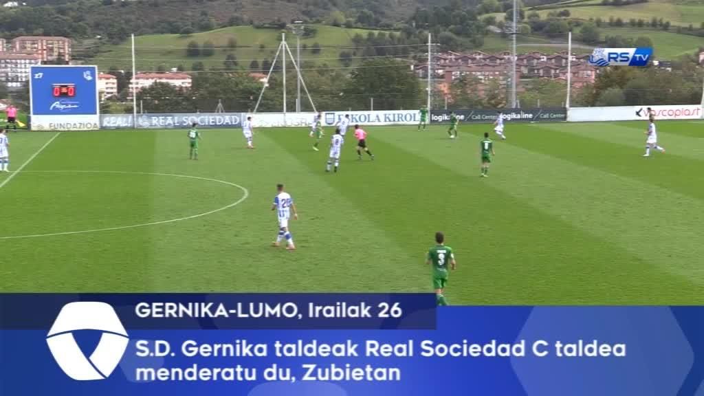 S.D. Gernika taldeak Real Sociedad C taldeari irabazi dio, Zubietan