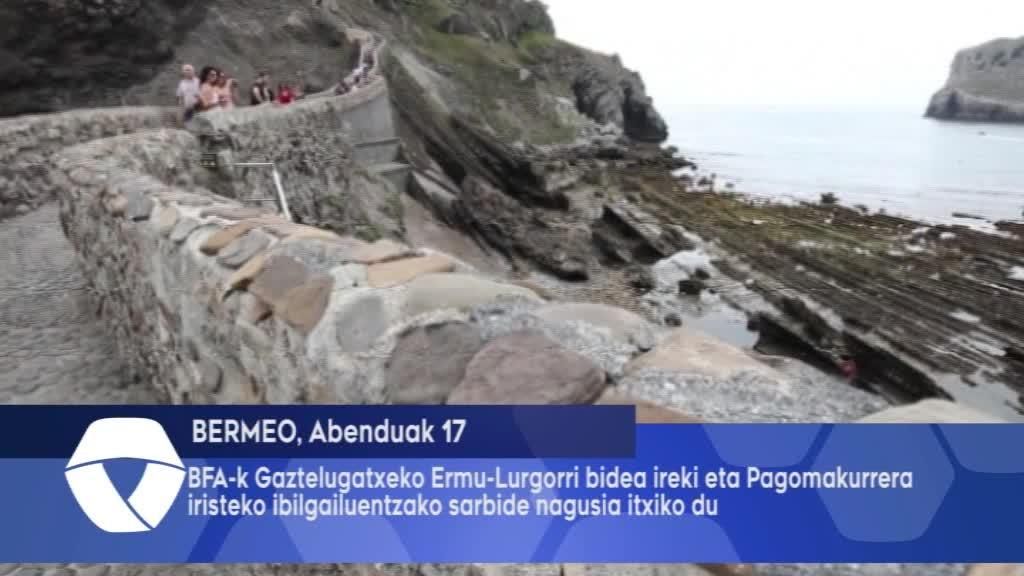Bizkaiko Foru Aldundiak Gaztelugatxeko Ermu-Lurgorri bidea ireki eta Pagomakurrera iristeko ibilgailuentzako sarbide nagusia itxiko du
