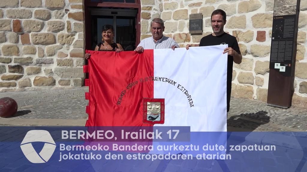 Bermeoko Bandera aurkeztu dute, zapatuan jokatuko den estropadaren atarian
