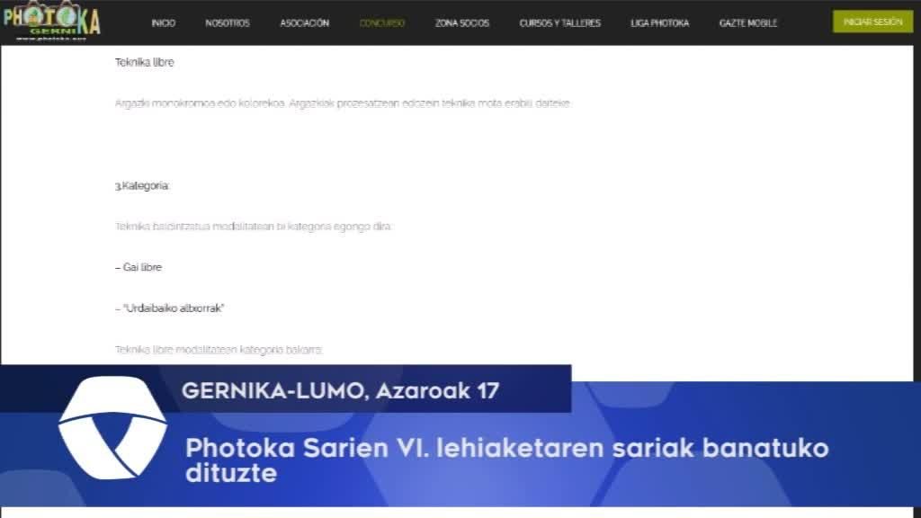 Photoka Sarien VI-lehiakeraren sariak banatuko dituzte