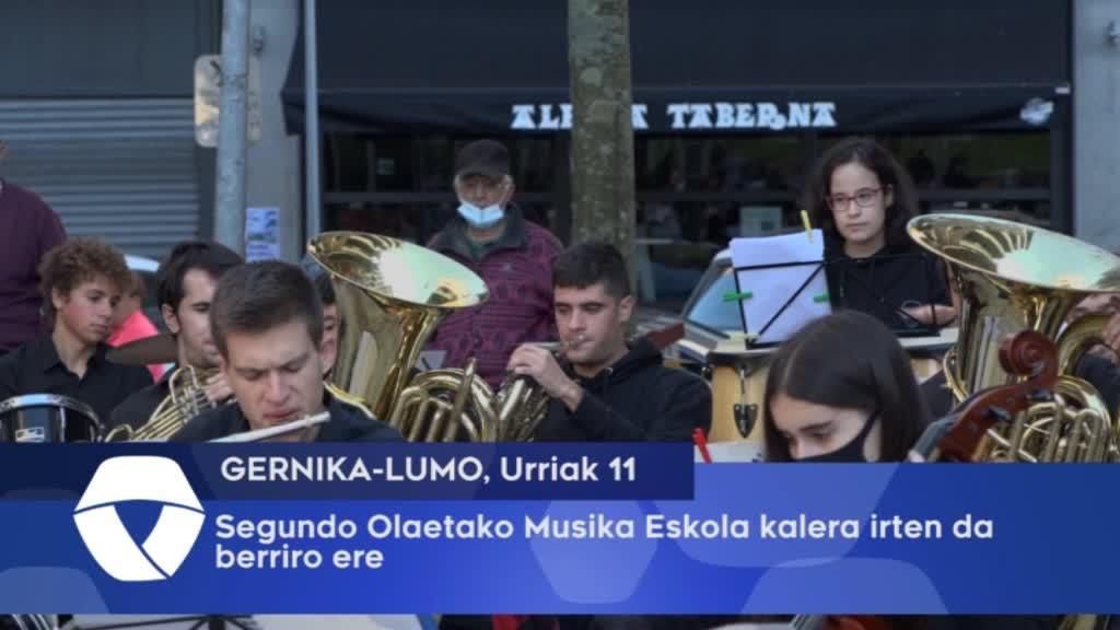 Segundo Olaeta Musika Eskolaren soinuak entzun dira San Kristobal Plazan
