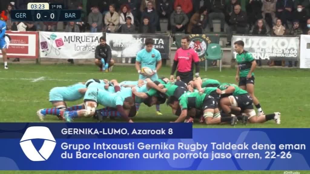 Grupo Intxausti Gernika Rugby Taldeak dena eman du, porrota jaso arren, 22-26