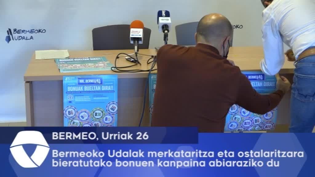 Bermeoko Udalak merkataritza eta ostalaritzara bideratutako bonuen kanpaina abiaraziko du