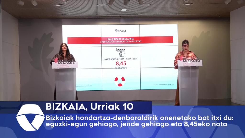Bizkaiak hondartza-denboraldirik onenetako bat itxi dau 8,45eko notagaz