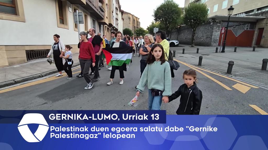 Palestinak duen egoera salatu dabe Gernike Palestinagaz lelopean