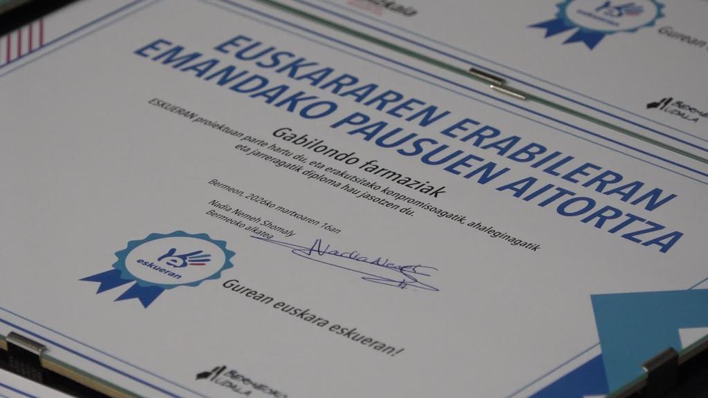 Eskueran egitasmoaren eskertze ekitaldia