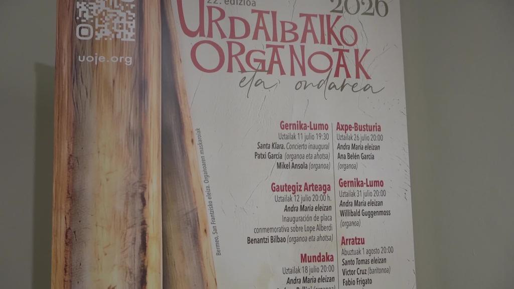 Santa Klarako organo zaharberritua izango da Urdaibaiko Organoak jaialdiaren protagonista nagusia