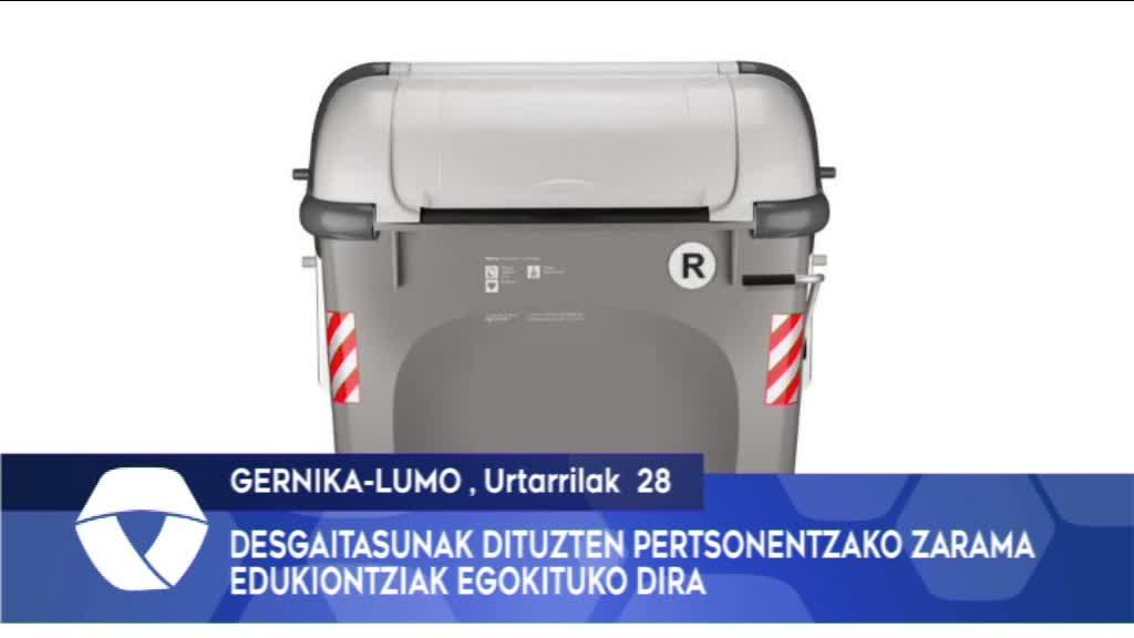 Desgaitasunak dituzten pertsonentzako zarama edukiontziak egokituko dira Gernika-Lumon