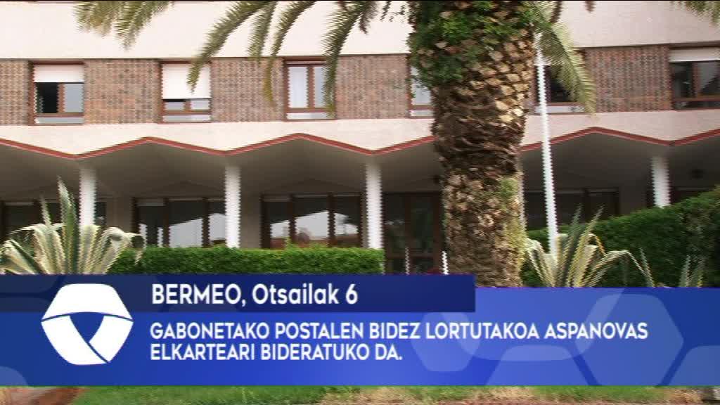 GABONETAKO POSTALEN BIDEZ LORTUTAKOA ASPANOVAS ELKARTEARI BIDERATUKO DA.