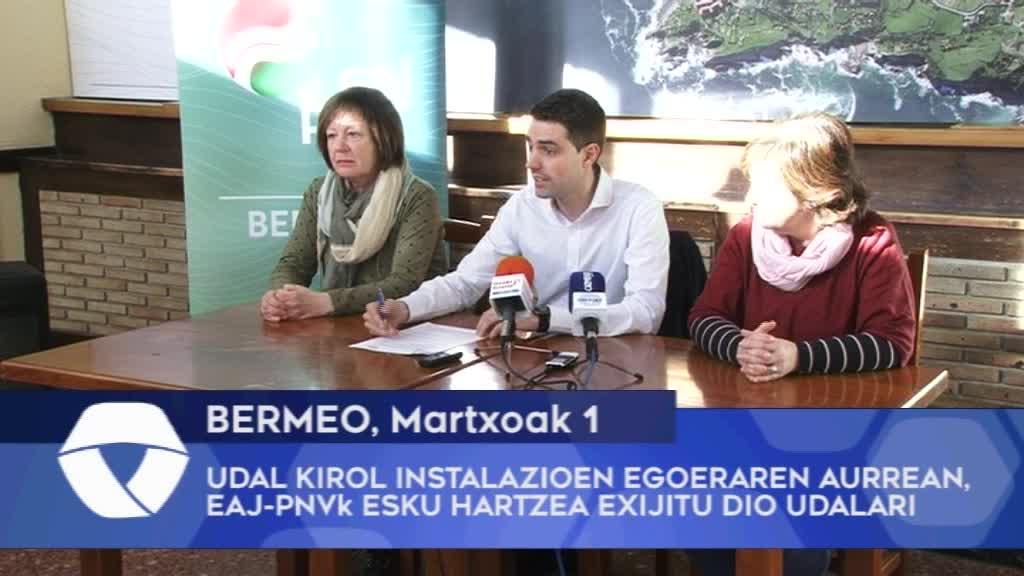 Udal kirol instalazioen egoeraren aurrean Bermeoko EAJ-PNVk esku hartzea exijitu dio Udalari