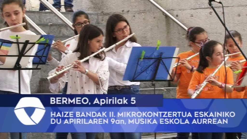 Haize bandak II. mikrokontzertua eskainiko du apirilaren 9an Bermeoko Musika Eskola aurrean