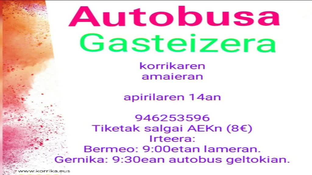 KORRIKARI AMAIERA EMATEKO AUTOBUSA IZANGO DA GASTEIZERA