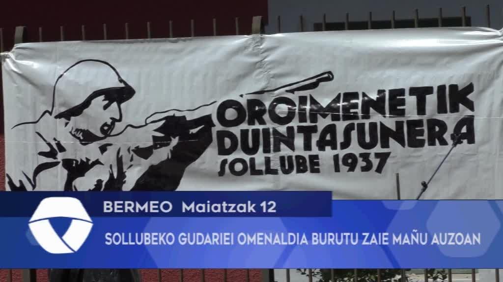 SOLLUBEKO GUDARIEI OMENALDIA BURUTU ZAIE MAÑU AUZOAN