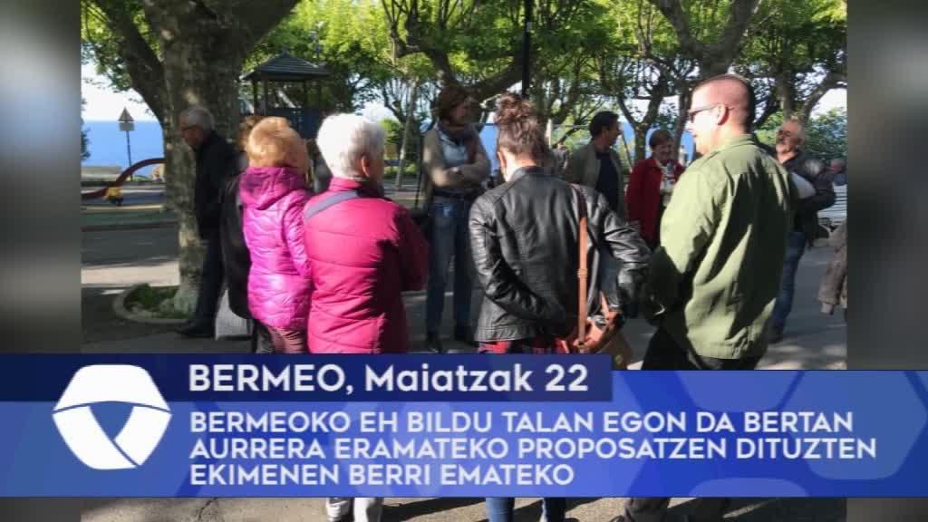 Bermeoko EH Bildu Talan egon da bertan aurrera eramateko proposatzen dituzten ekimenen berri emateko
