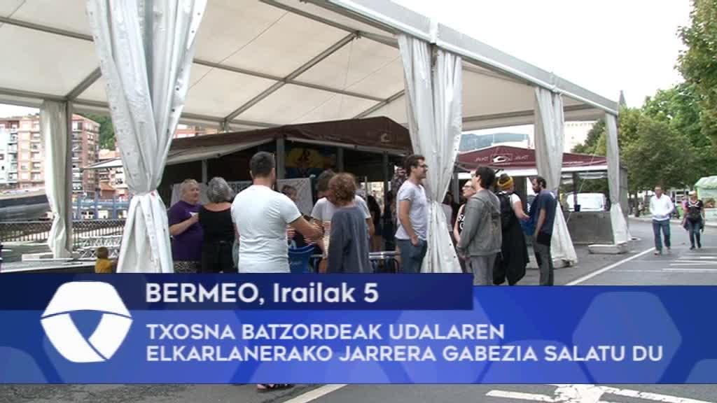 Bermeoko Txosna Batzordeak Udalaren elkarlanerako jarrera gabezia salatu du