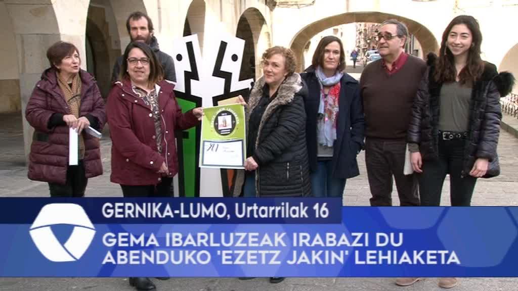 Gema Ibarluzeak irabazi du abenduko Ezetz Jakin lehiaketa