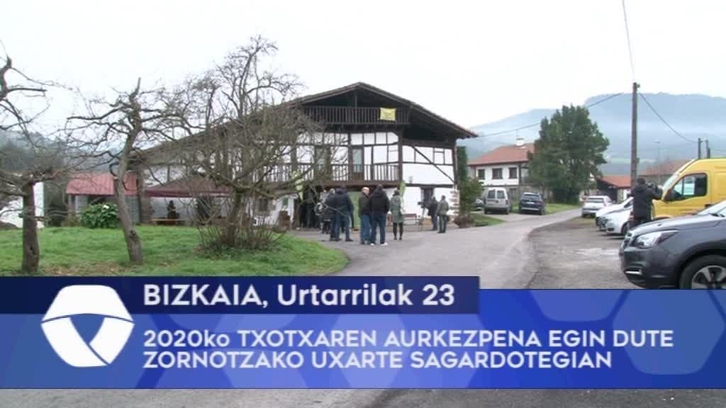 2020ko Bizkaiko Txotxaren aurkezpena egin dute Zornotzako Uxarte sagardotegian