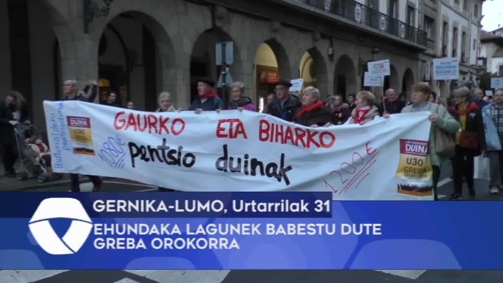 Ehundaka lagunek babestu dute greba orokorra