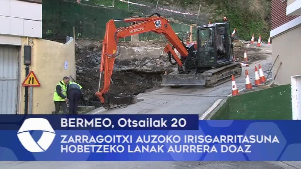 Bermeoko Zarragoitxi auzoko irisgarritasuna hobetzeko lanak aurrera doaz