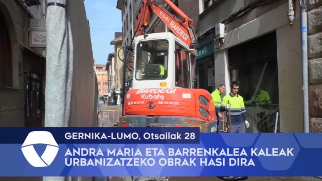 Andra Maria eta Barrenkalea kaleak urbanizatzeko lanak hasi dituzte