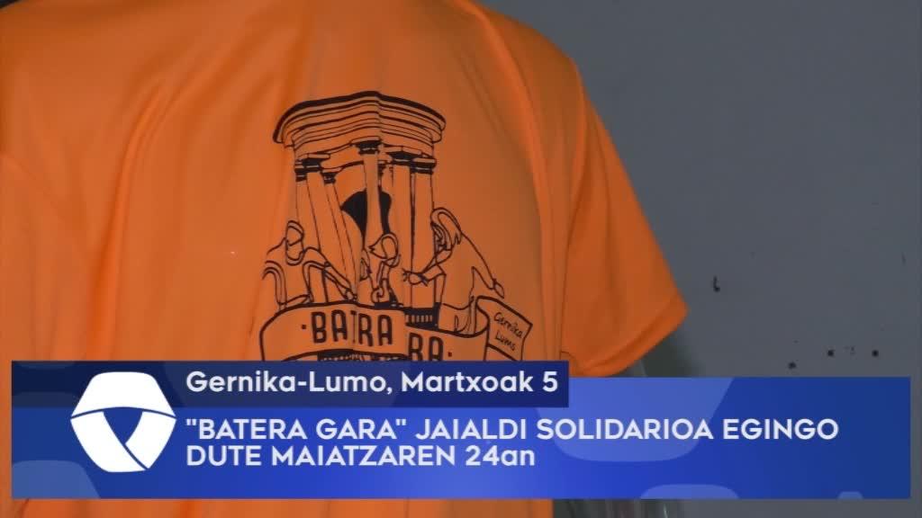 Batera Gara jaialdi solidarioa egingo dute maiatzaren 24an