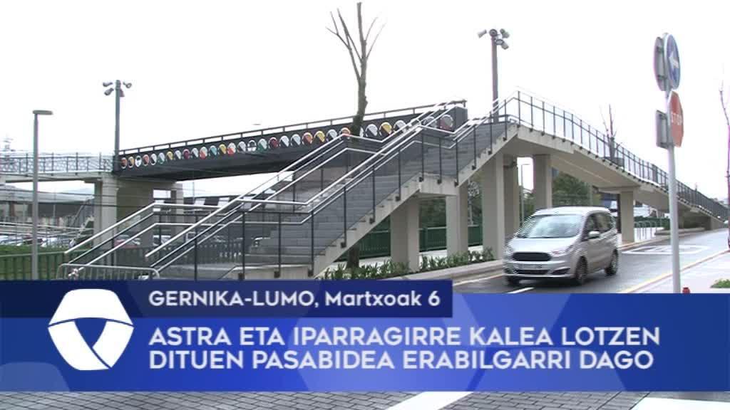 Astra eta Iparragirre kalea lotzen dituen pasabidea erabilgarri dago