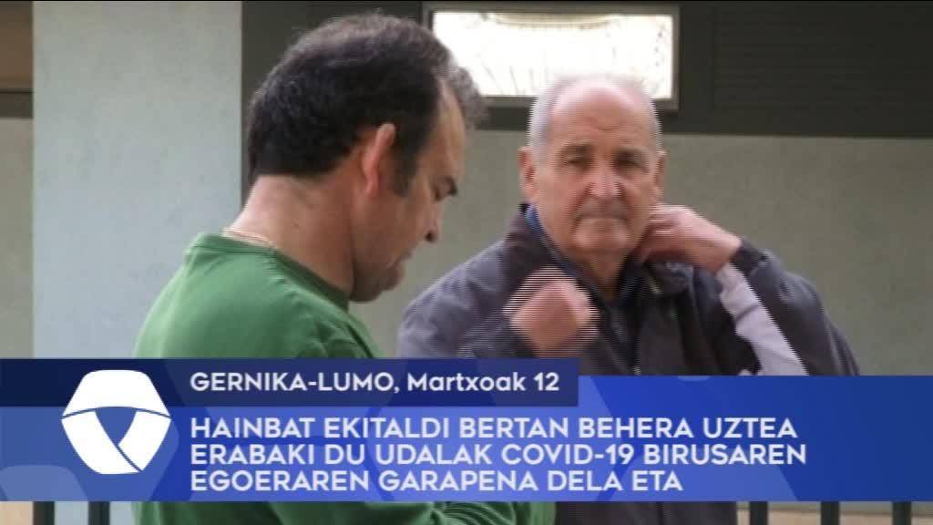 Hainbat ekitaldi bertan behera uztea erabaki du Gernika-Lumo Udalak Covid-19 birusaren egoeraren garapena dela eta