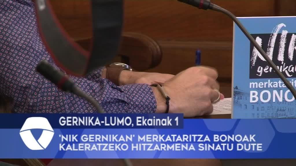 ‘Nik Gernikan’ merkataritza bonoak kaleratzeko hitzarmena sinatu dute