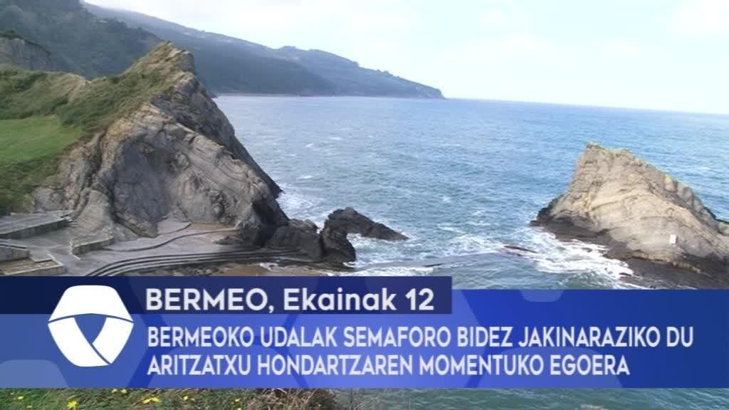 Bermeoko Udalak semaforo bidez jakinaraziko du Aritzatxuko hondartzaren momentuko egoera