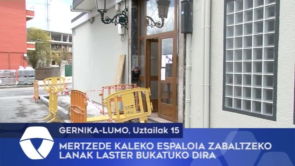 Mertzede kaleko espaloia zabaltzeko lanak laster bukatuko dira