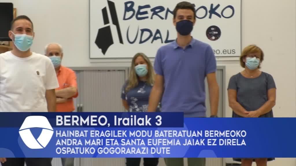 Hainbat eragilek modu bateratuan Bermeoko Andra Mari eta Santa Eufemia jaiak ez direla ospatuko gogorarazi dute