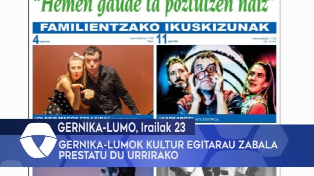 Gernika-Lumok kultur egitarau zabala prestatu du urrirako
