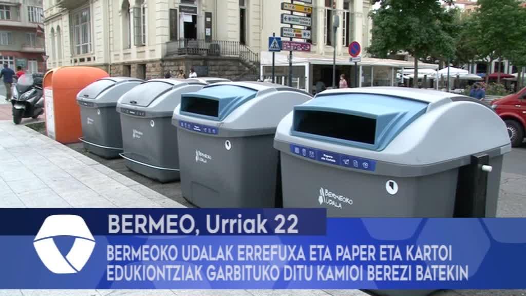 Bermeoko Udalak errefuxa eta paper eta kartoi edukiontziak garbituko ditu kamioi berezi batekin