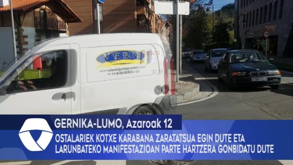 Gernika-Lumoko ostalariek kotxe karabana zaratatsua egin dute eta larunbateko manifestazioan parte hartzera gonbidatu dute