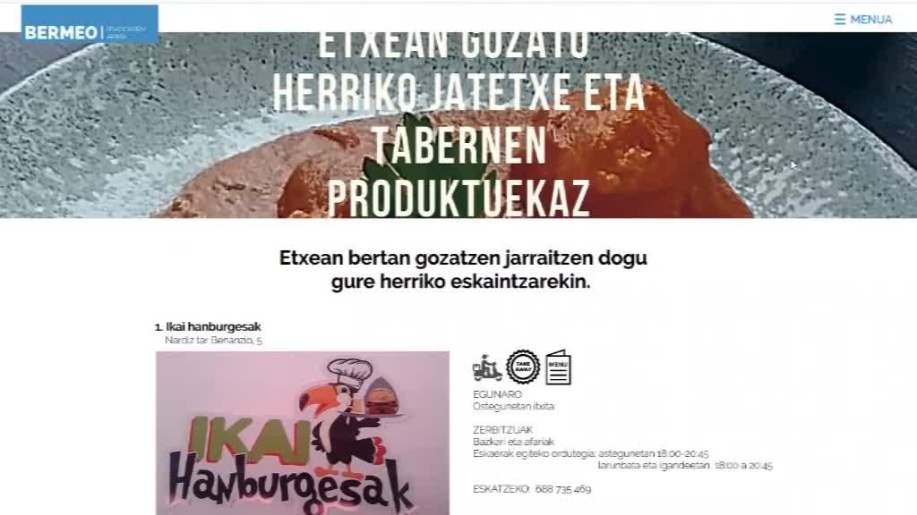 Bermeoko Udalak jatetxe eta establezimenduen zerbitzuen inguruko informazioa ematen duen webgunea jarri du martxan