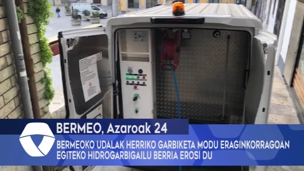 Bermeoko Udalak herriko garbiketa modu eraginkorragoan egiteko hidrogarbigailu berria erosi du