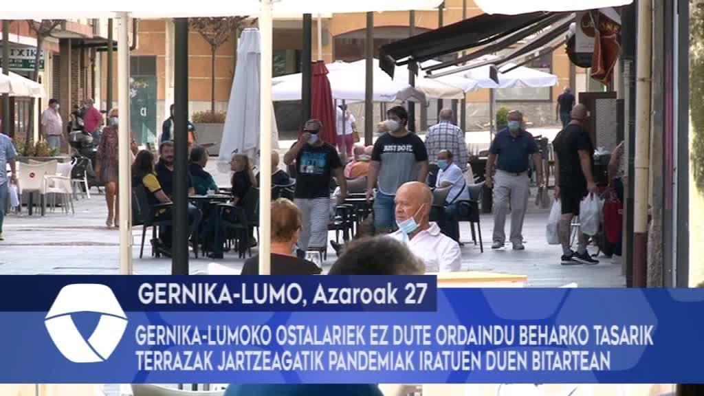 Gernika-Lumoko ostalariek ez dute ordaindu beharko tasarik terrazak jartzeagatik pandemiak iratuen duen bitartean