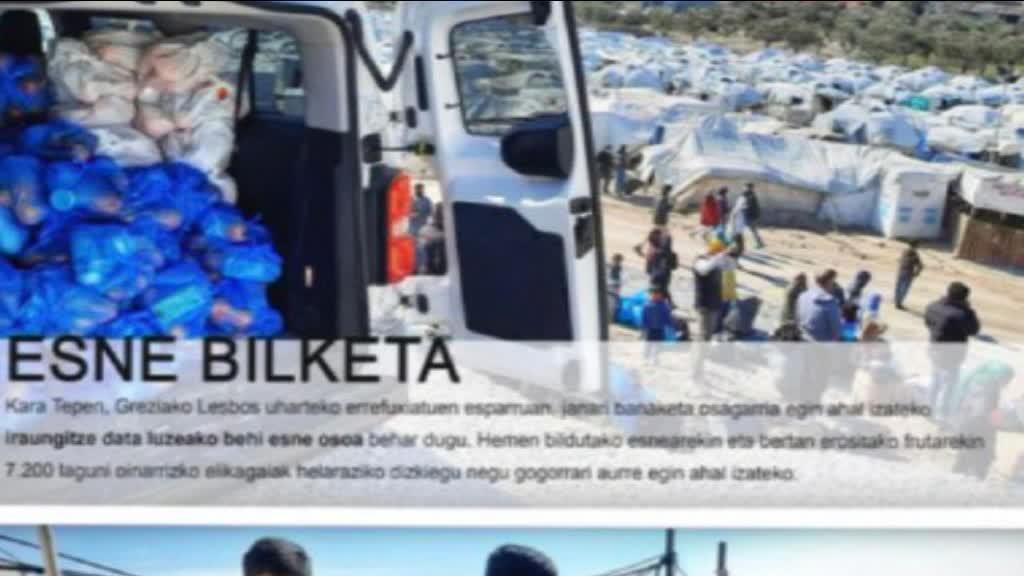 LESBOSEKO ERREFUXATUEI LAGUNTZEKO KANPAINA BURUTUKO DU ZAPOREAK ELKARTEAK APIRILAREN 24AN