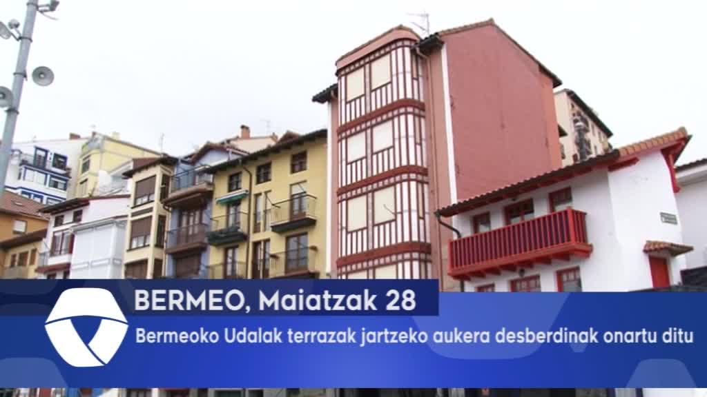 Bermeoko Udalak terrazak jartzeko aukera desberdinak onartu ditu